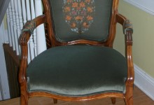 Queen Ann Chair with Embroidered Back