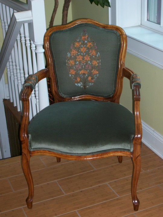 Queen Ann Chair with Embroidery