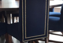 Blue Dining Chair with Nailheads